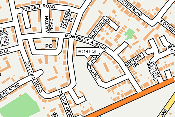 SO19 0QL map - OS OpenMap – Local (Ordnance Survey)