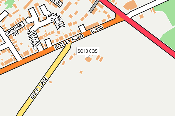 SO19 0QS map - OS OpenMap – Local (Ordnance Survey)