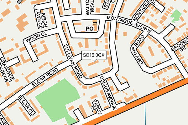 SO19 0QX map - OS OpenMap – Local (Ordnance Survey)