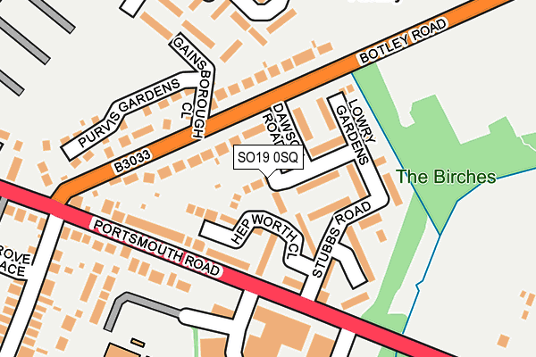 SO19 0SQ map - OS OpenMap – Local (Ordnance Survey)