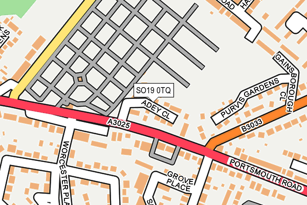 SO19 0TQ map - OS OpenMap – Local (Ordnance Survey)