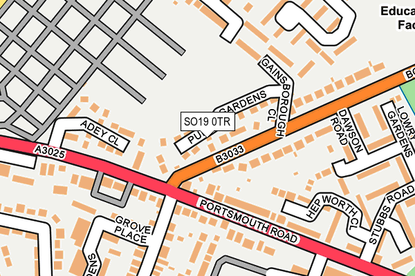 SO19 0TR map - OS OpenMap – Local (Ordnance Survey)