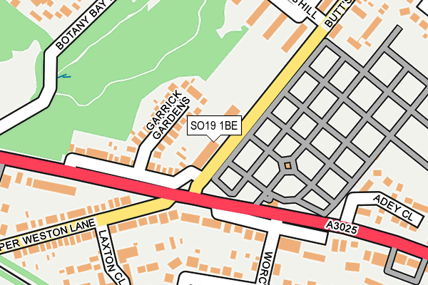 SO19 1BE map - OS OpenMap – Local (Ordnance Survey)