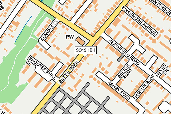 SO19 1BH map - OS OpenMap – Local (Ordnance Survey)