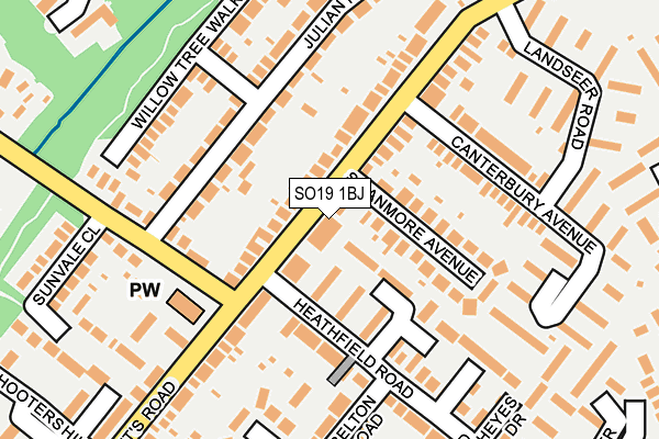 SO19 1BJ map - OS OpenMap – Local (Ordnance Survey)