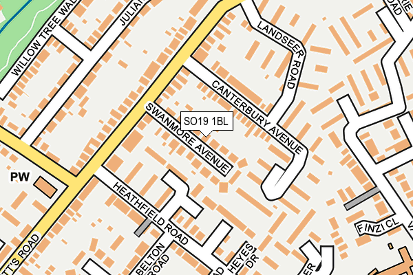 SO19 1BL map - OS OpenMap – Local (Ordnance Survey)