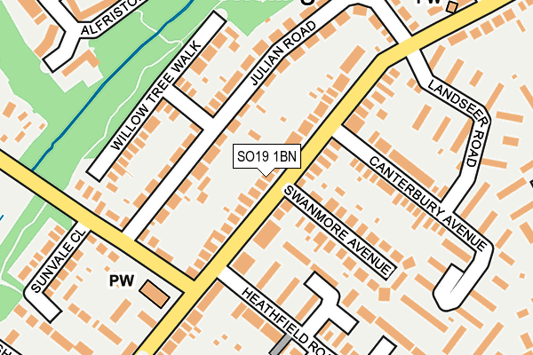 SO19 1BN map - OS OpenMap – Local (Ordnance Survey)