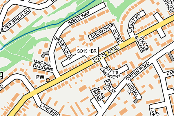 SO19 1BR map - OS OpenMap – Local (Ordnance Survey)