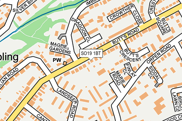 SO19 1BT map - OS OpenMap – Local (Ordnance Survey)