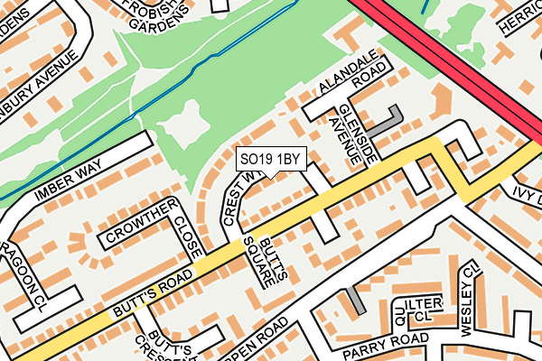 SO19 1BY map - OS OpenMap – Local (Ordnance Survey)