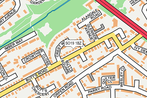 SO19 1BZ map - OS OpenMap – Local (Ordnance Survey)