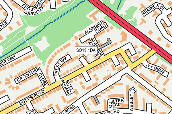 SO19 1DA map - OS OpenMap – Local (Ordnance Survey)