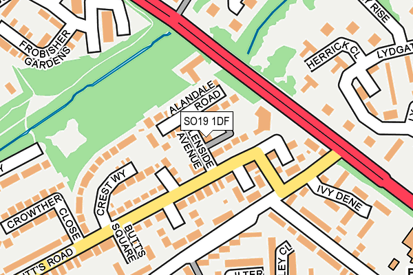SO19 1DF map - OS OpenMap – Local (Ordnance Survey)