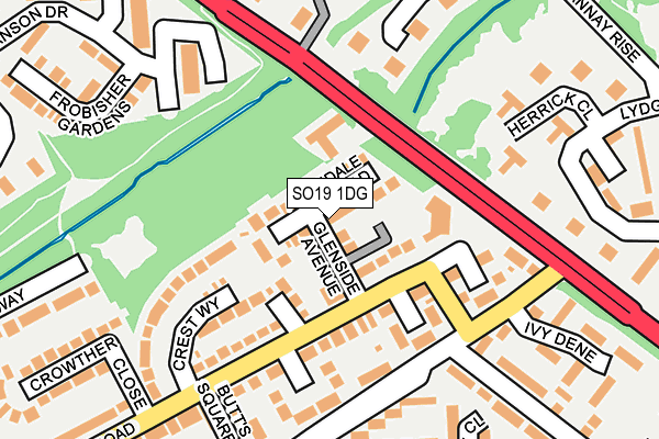 SO19 1DG map - OS OpenMap – Local (Ordnance Survey)