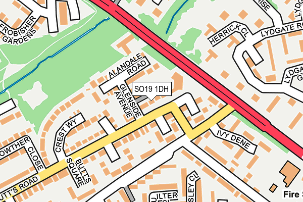 SO19 1DH map - OS OpenMap – Local (Ordnance Survey)
