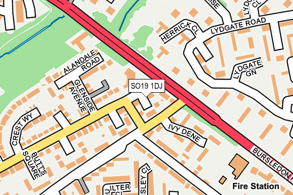 SO19 1DJ map - OS OpenMap – Local (Ordnance Survey)