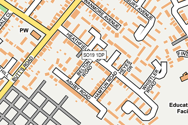 SO19 1DP map - OS OpenMap – Local (Ordnance Survey)