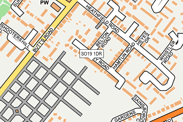 SO19 1DR map - OS OpenMap – Local (Ordnance Survey)