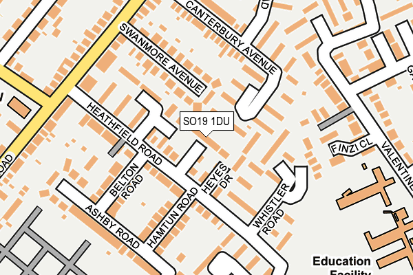 SO19 1DU map - OS OpenMap – Local (Ordnance Survey)