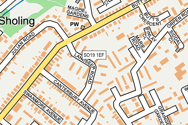 SO19 1EF map - OS OpenMap – Local (Ordnance Survey)