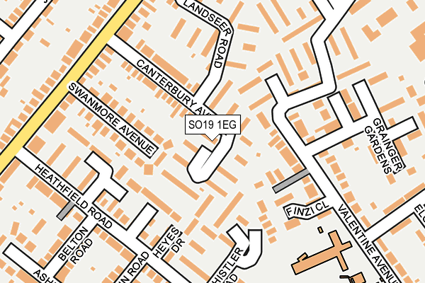 SO19 1EG map - OS OpenMap – Local (Ordnance Survey)