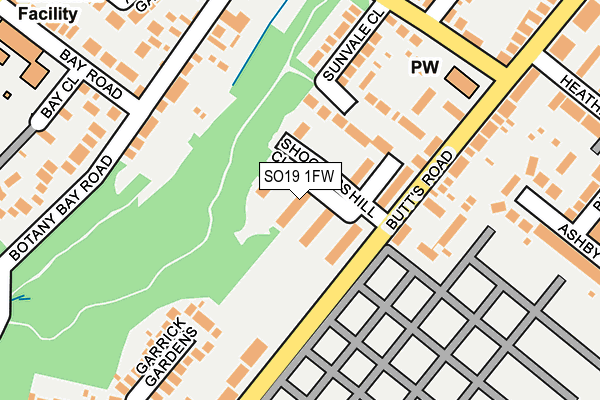 SO19 1FW map - OS OpenMap – Local (Ordnance Survey)