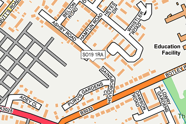 SO19 1RA map - OS OpenMap – Local (Ordnance Survey)