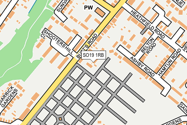 SO19 1RB map - OS OpenMap – Local (Ordnance Survey)