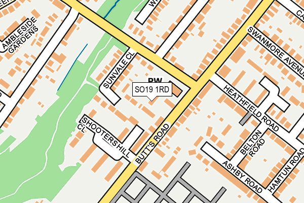 SO19 1RD map - OS OpenMap – Local (Ordnance Survey)