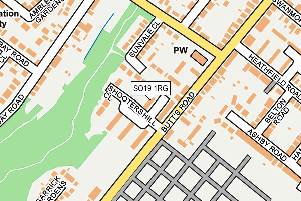 SO19 1RG map - OS OpenMap – Local (Ordnance Survey)