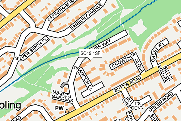 SO19 1SF map - OS OpenMap – Local (Ordnance Survey)