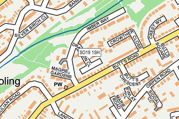 SO19 1SH map - OS OpenMap – Local (Ordnance Survey)