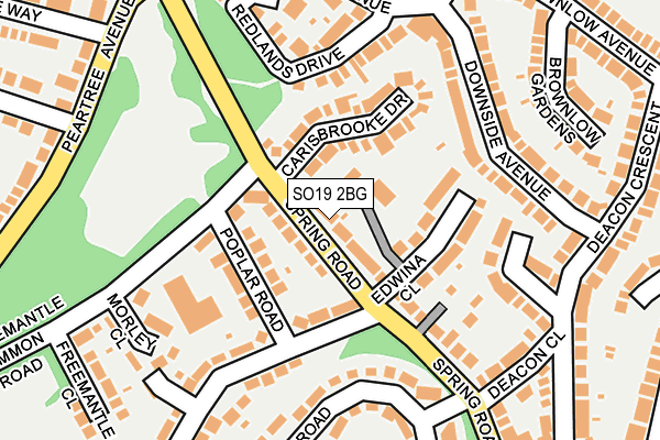 SO19 2BG map - OS OpenMap – Local (Ordnance Survey)