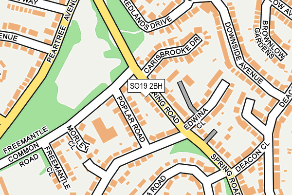 SO19 2BH map - OS OpenMap – Local (Ordnance Survey)