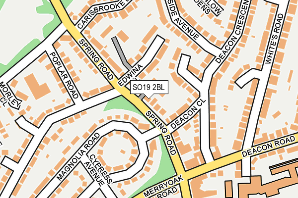 SO19 2BL map - OS OpenMap – Local (Ordnance Survey)