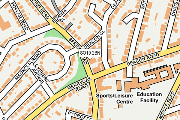 SO19 2BN map - OS OpenMap – Local (Ordnance Survey)