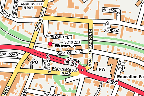 SO19 2DJ map - OS OpenMap – Local (Ordnance Survey)