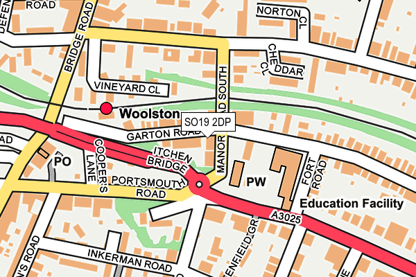 SO19 2DP map - OS OpenMap – Local (Ordnance Survey)