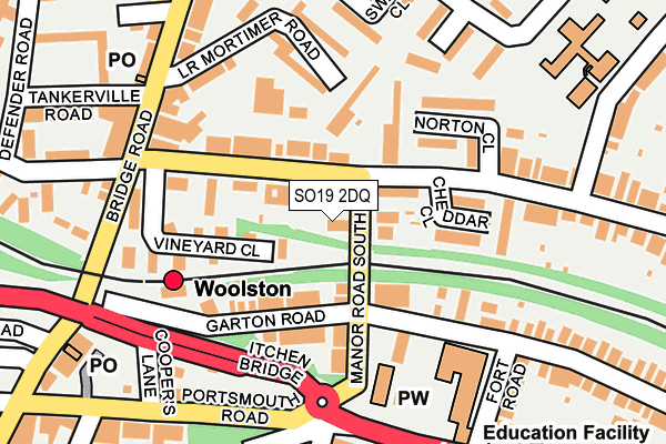 SO19 2DQ map - OS OpenMap – Local (Ordnance Survey)