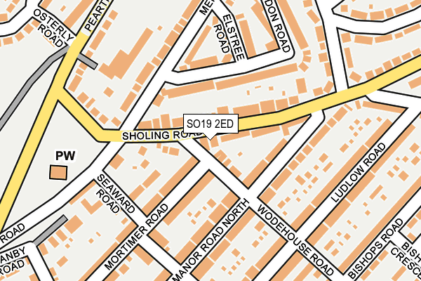 SO19 2ED map - OS OpenMap – Local (Ordnance Survey)