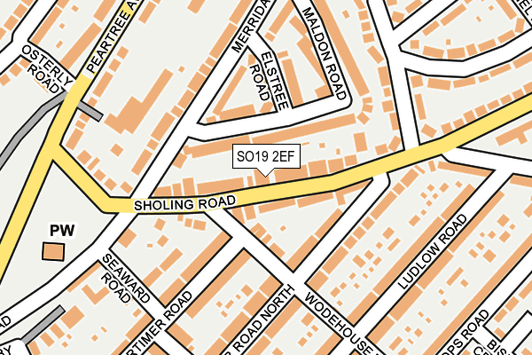 SO19 2EF map - OS OpenMap – Local (Ordnance Survey)