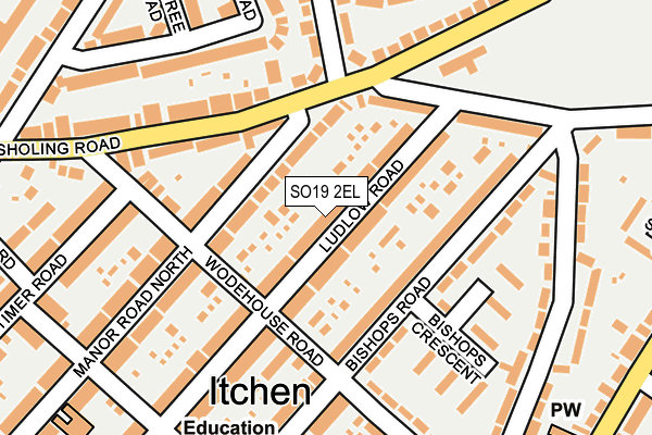 SO19 2EL map - OS OpenMap – Local (Ordnance Survey)