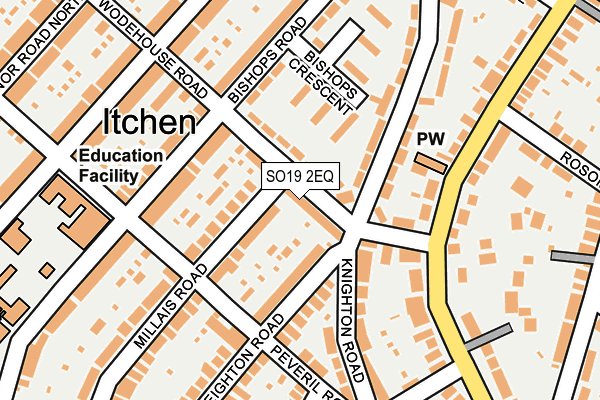 SO19 2EQ map - OS OpenMap – Local (Ordnance Survey)