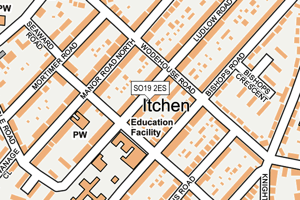 SO19 2ES map - OS OpenMap – Local (Ordnance Survey)