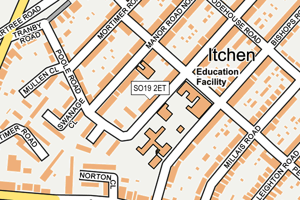 SO19 2ET map - OS OpenMap – Local (Ordnance Survey)