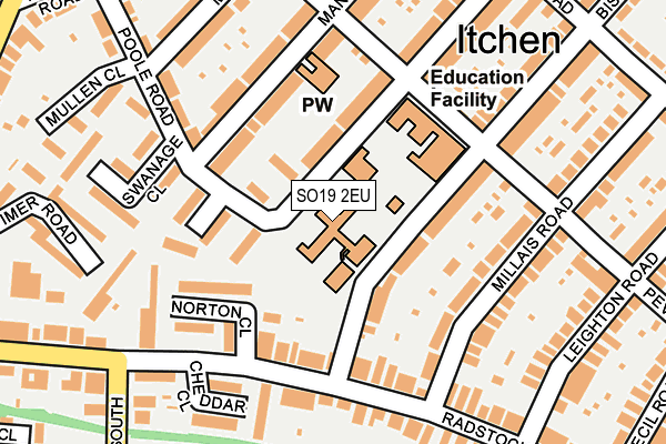 SO19 2EU map - OS OpenMap – Local (Ordnance Survey)