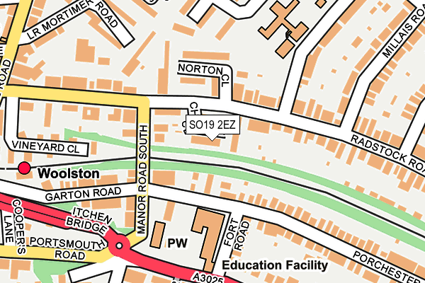 SO19 2EZ map - OS OpenMap – Local (Ordnance Survey)