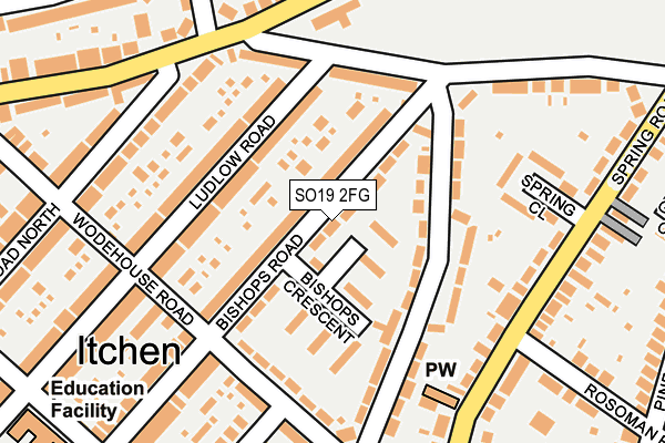SO19 2FG map - OS OpenMap – Local (Ordnance Survey)