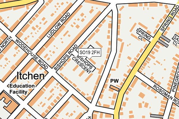 SO19 2FH map - OS OpenMap – Local (Ordnance Survey)