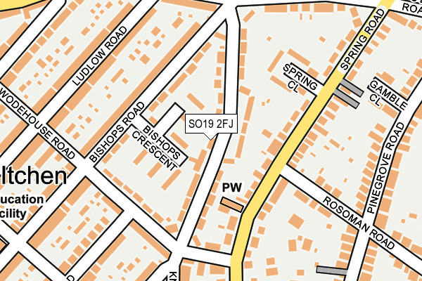 SO19 2FJ map - OS OpenMap – Local (Ordnance Survey)